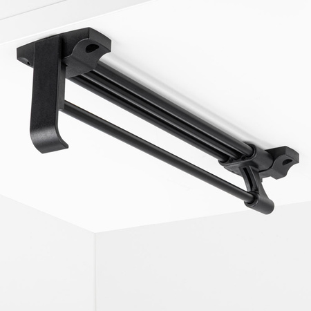 Wieszak wysuwany 30cm na ubrania do szafy czarny AC221-E-CZA