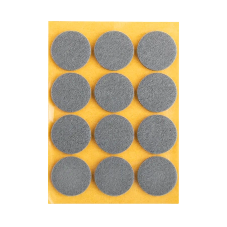 Podkładki filcowe samoprzylepne szare okrągłe Ø28mm 12szt PREMIUM PF001-0-028-SZA