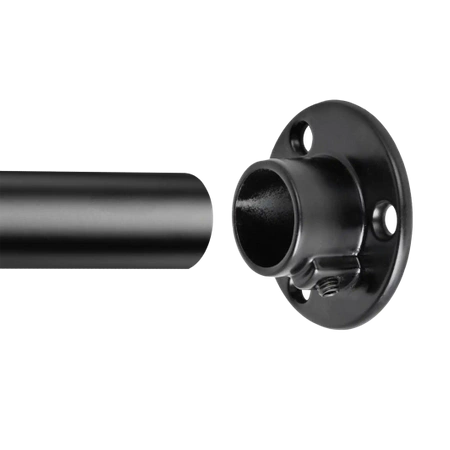 Drążek meblowy okrągły 16mm zestaw z mocowaniami 0, L=140 cm, czarny AC300-310-0-140-CZA