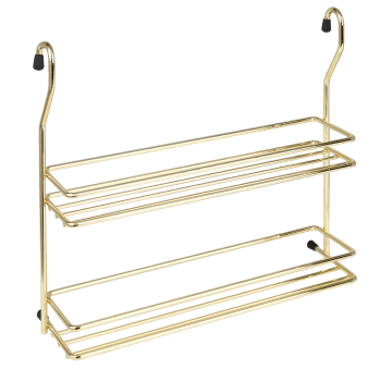 Półka metalowa łazienkowa kuchenna podwójna złota wyprzedaż