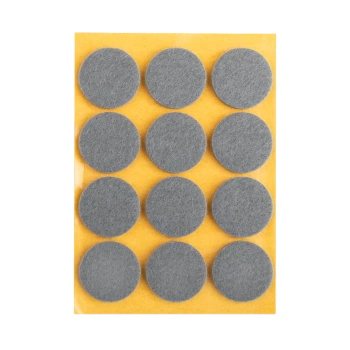 Podkładki filcowe samoprzylepne szare okrągłe Ø28mm 12szt PREMIUM PF001-0-028-SZA