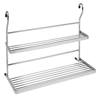 Półka metalowa łazienkowa kuchenna podwójna chrom AC314-R-CHR wyprzedaż