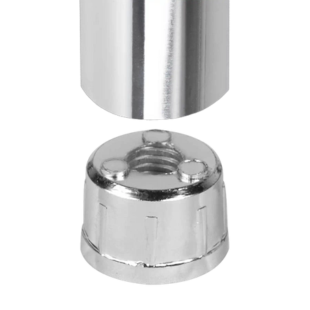 Wkładka z gwintem M-8 (metal)  do drążka Ø25 chrom do montażu stopek, kółek i półek  AC511-F-CHR