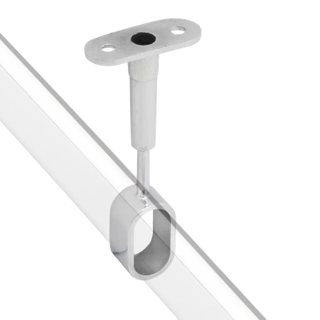 Uchwyt dystansowy z regulacją do drążka owalnego 30x15 przelotowy chrom AC935-0-CHR