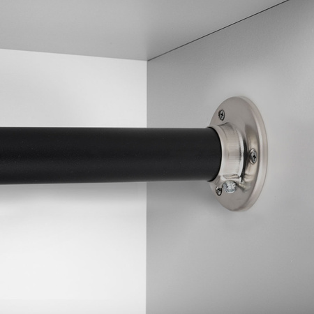 Drążek meblowy okrągły 25mm zestaw z mocowaniami 0, L=100 cm, czarny, satyna AC500-510-0-100-CZA-SAT