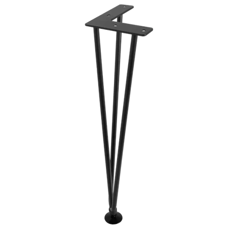 Nóżka meblowa 44cm stalowa regulowana potrójna loft czarna AC289-F-CZA