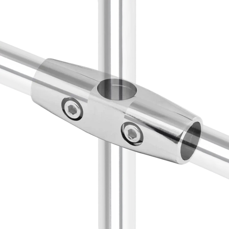 Złącze dwuramienne proste do drążka Ø25 chrom TR578-0-CHR