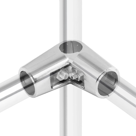 Złącze dwuramienne narożne Ø25 chrom TR579-0-CHR