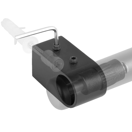 Drążek okrągły reling kuchenny 16mm zestaw z mocowaniami, L=140 cm, czarny AC300-305-307-R-140-CZA