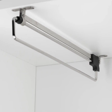 Wieszak wysuwany pojedynczy 35cm na ubrania do szafy chrom AC221-B-CHR