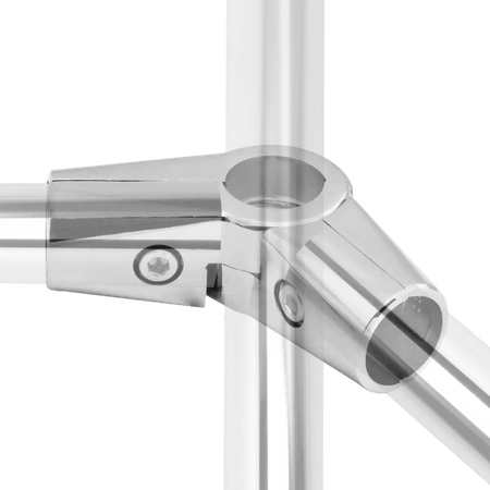 Złącze dwuramienne drążka Ø25 chrom TR561-0-CHR