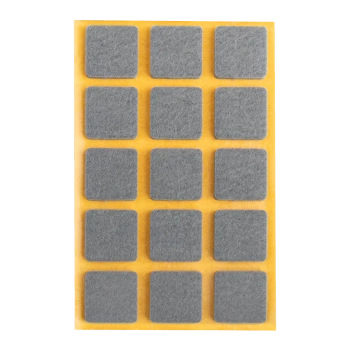 Podkładki filcowe samoprzylepne szare kwadrat 25x25 15szt PREMIUM PF001-1-025-SZA