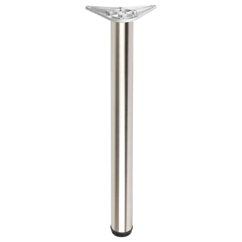 Noga meblowa 71cm stalowa regulowana odlew górne mocowanie INOX okrągła AC282-D-710-INX