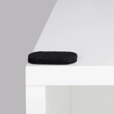 Podkładki filcowe samoprzylepne czarne owalne 20x44 12szt PREMIUM PF001-2-020-044-CZA