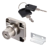 Zamek meblowy kwadrat do szuflad, szaf, biurek, drzwiczek chrom AX138-0-CHR