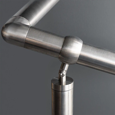 Uchwyt przegubowy przelotowy regulowany poręczy balustrady Ø42.4 20cm stal nierdzewna Prevent PR749-0-INX