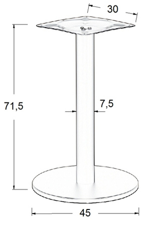 Podstawa stołu SLSH-2010-72-45-CZA okrągła wysokość 72cm, średnica 45 cm czarna