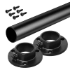 Drążek meblowy okrągły 25mm zestaw z mocowaniami A, L=100 cm, czarny AC500-510-A-100-CZA