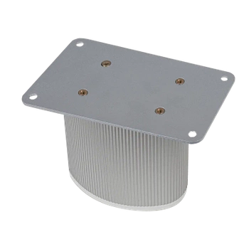 Noga/nóżka meblowa ryflowana 10cm szara AC280-A-ALU