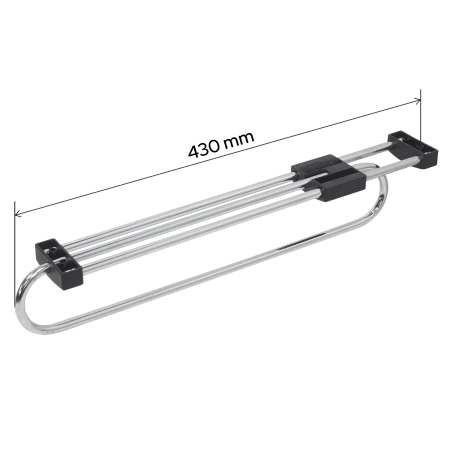 Wieszak wysuwany 43cm na ubrania do szafy chrom AC221-Y-CHR
