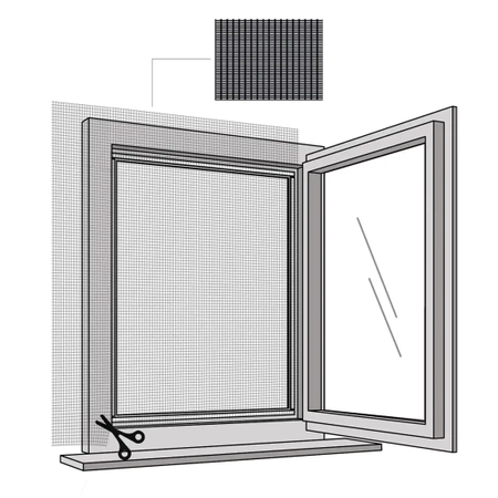 Moskitiera  okienna na rzep anty pyłki BASIC 130x150cm MS0RZ-130-150-PYL