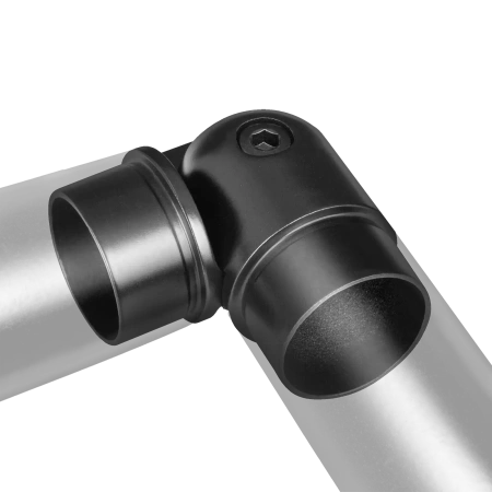 Łącznik przegubowy poręczy balustrady Ø42.4 27x27 stal nierdzewna Prevent  czarny PR732-0-CZA