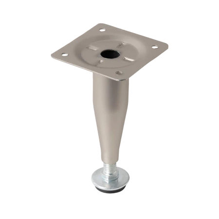 Nóżka meblowa 10cm regulowana stalowa stożkowa satynowa AC270-C-SAT