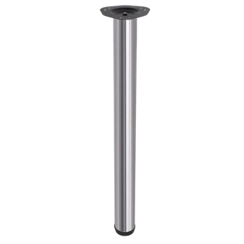 Noga meblowa 71cm stalowa regulowana górne mocowanie chrom okrągła