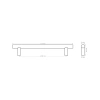 Uchwyt reling meblowy 18,8cm czarny AU101-0-128-CZA