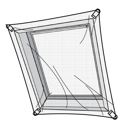 Moskitiera okienna na rzep na okno dachowe BASIC 120x140cm biała MS0RZ-120-140-DAC