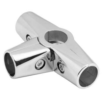 Złącze trzykierunkowe krzyżowe do drążka Ø25 chrom TR562-0-CHR