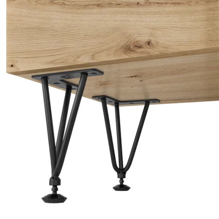 Nóżka meblowa 18,5cm stalowa regulowana potrójna loft czarna AC289-E-CZA