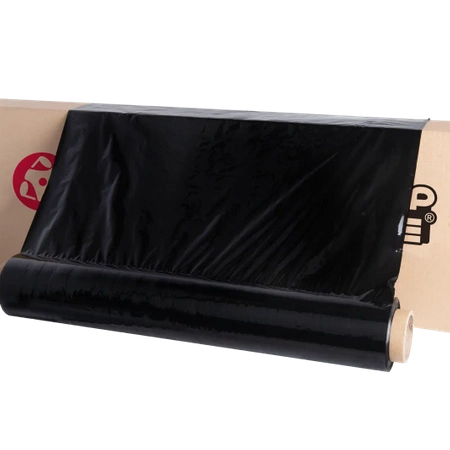 Folia Stretch rozciągliwość 150% grubość 23mik 500mm, 1,2kg/ 1,5kg czarna