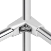Złącze dwuramienne narożne Ø25 chrom TR579-0-CHR