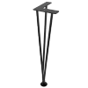 Nóżka meblowa 44cm stalowa regulowana potrójna loft czarna AC289-F-CZA