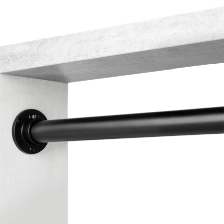 Drążek meblowy okrągły 25mm zestaw z mocowaniami A, L=100 cm, czarny AC500-510-A-100-CZA