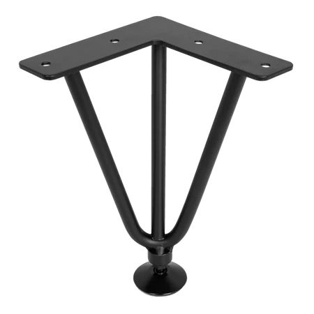 Nóżka meblowa 18,5cm stalowa regulowana potrójna loft czarna AC289-E-CZA
