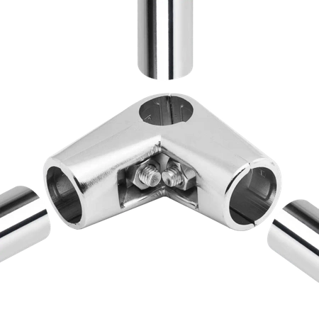 Złącze dwuramienne narożne Ø25 chrom TR579-0-CHR