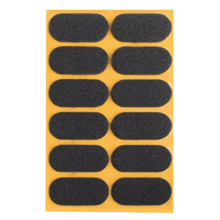 Podkładki filcowe samoprzylepne czarne owalne 20x44 12szt PREMIUM PF001-2-020-044-CZA