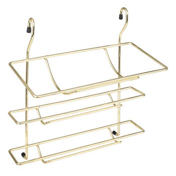 Półka metalowa  kuchenna na folię ręczniki butelki potrójna złota AC316-0-ZLT wyprzedaż