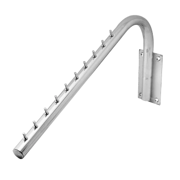 Wieszak z uchwytem przyściennym poprzeczny Ø25 chrom