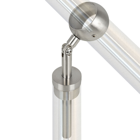 Uchwyt przegubowy przelotowy regulowany poręczy balustrady Ø42.4 20cm stal nierdzewna Prevent PR749-0-INX