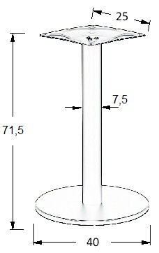 Podstawa stołu SLSH-2010-72-40-CZA okrągła wysokość 72cm, średnica 40 cm czarna