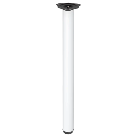 Noga meblowa 82cm stalowa regulowana górne mocowanie kolor biały okrągła AC282-B-820-BIA