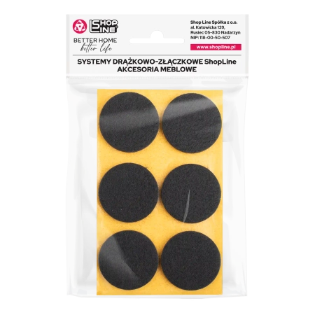 Podkładki filcowe samoprzylepne czarne okrągłe Ø45mm 6szt PREMIUM PF001-0-045-CZA