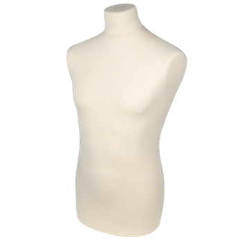 Manekin tors męski styropianowy w koszulce ECRU ekspozytor odzieżowy WT0T-M-ECR