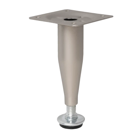 Nóżka meblowa 10cm regulowana stalowa stożkowa satynowa AC270-C-SAT