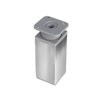 Nóżka meblowa 10cm aluminiowa regulowana chrom szczotkowany kwadratowa AC260-B-CHS