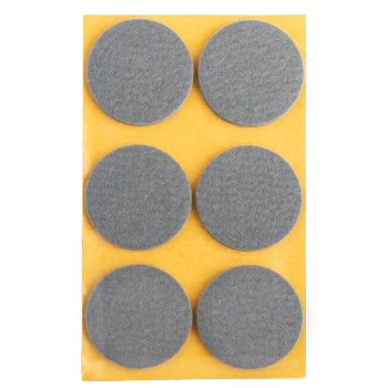 Podkładki filcowe samoprzylepne szare okrągłe Ø45mm 6szt PREMIUM PF001-0-045-SZA