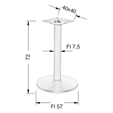 Podstawa stołu SLNY-B006-72-58-CZA okrągła wysokość 72cm, średnica 58cm czarny